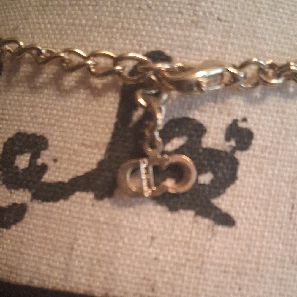 Authentic Dior Vintage Gold Chain Necklace with Crystal Accents Stamped - Picture 10 of 10